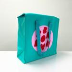 Reusable Green Woven Cooler Bag with Zipper – K017