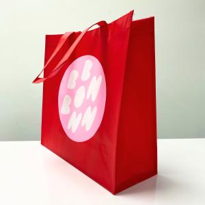 PP Non-Woven Red Shopping Bag with Brand Logo – K006