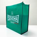 PP Non-Woven Solid Green Reusable Shopping Bag with Promotional Print – K005