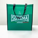 PP Non-Woven Solid Green Reusable Shopping Bag with Promotional Print – K005