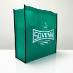 PP Non-Woven Solid Green Reusable Shopping Bag with Promotional Print – K005