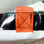 PP Woven Reusable Black Shopping Bag with Colorful Flower Pattern – K002