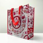 PP Woven Reusable Red & White Pattern Shopping & Grocery Bag – K004