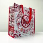PP Woven Reusable Red & White Pattern Shopping & Grocery Bag – K004