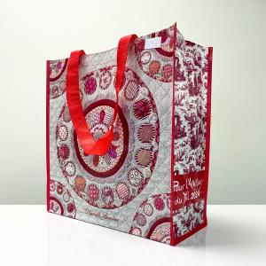PP Woven Reusable Red & White Pattern Shopping & Grocery Bag – K004