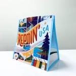 RPET Reusable Light Blue Shopping Bag with Scenic Print – K003