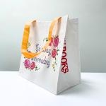 RPET Reusable White Shopping Bag with Flower Design – K015