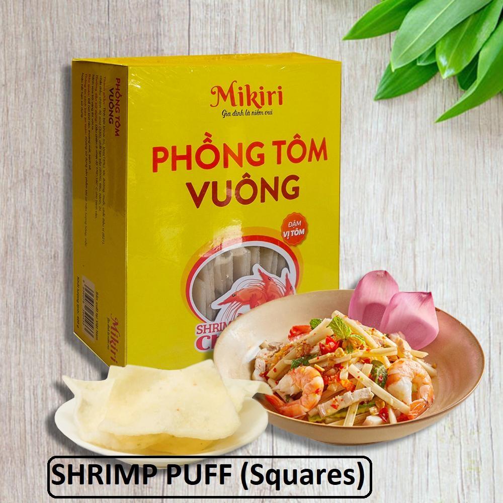 Giá tốt Tôm phồng 400gr Loại sản phẩm Bao bì hộp thực phẩm Vị mặn Hàng hiệu: Mikiri Tinh bột sắn, tôm (15%) 24 tháng